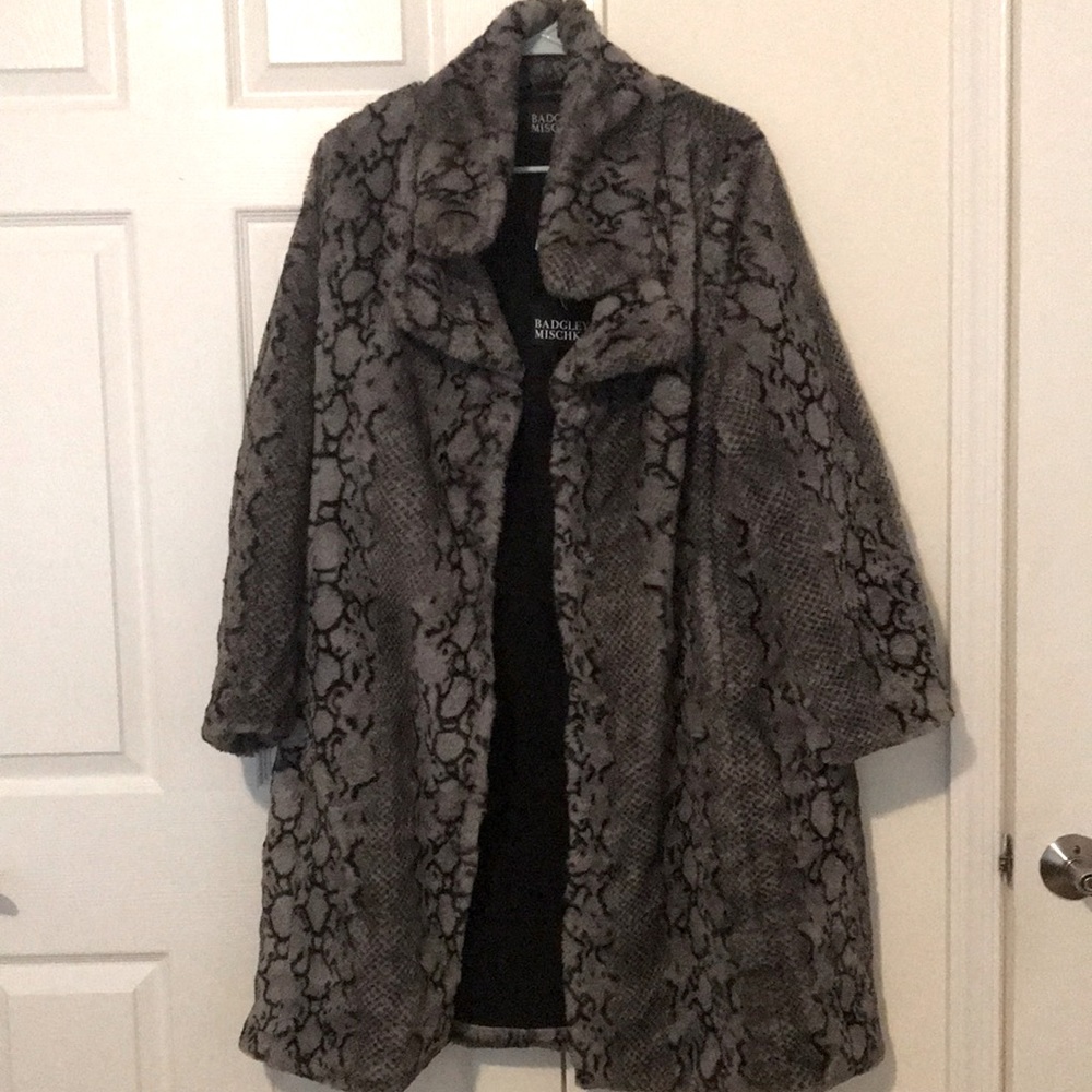 Badgley Mischka faux fur coat